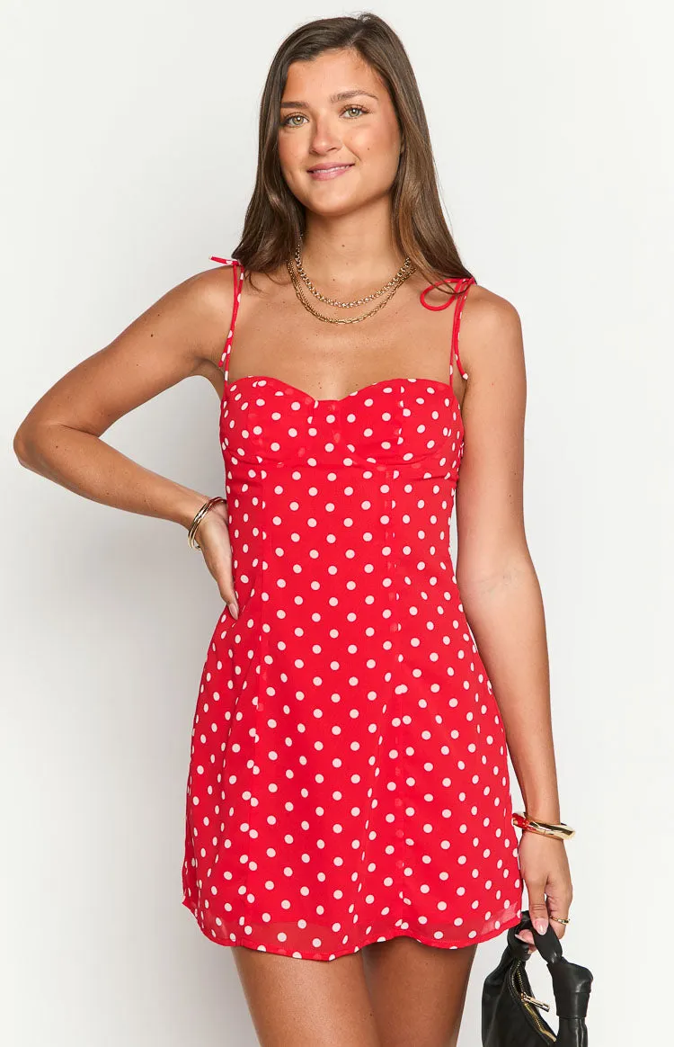Penny Lane Red Polka Dot Mini Dress sold by Beginning Boutique product image thumbnail 2