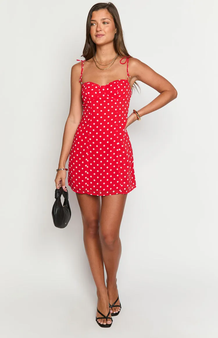 Penny Lane Red Polka Dot Mini Dress sold by Beginning Boutique product image thumbnail 3