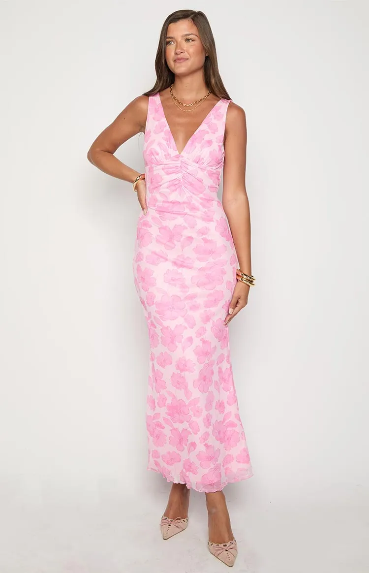 Beck Pink Floral Maxi Dress sold by Beginning Boutique product image thumbnail 2