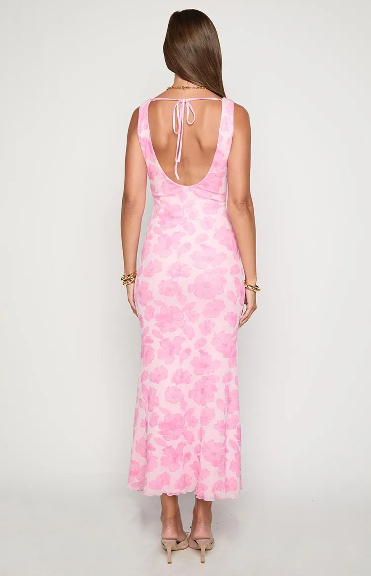 Beck Pink Floral Maxi Dress sold by Beginning Boutique product image thumbnail 4
