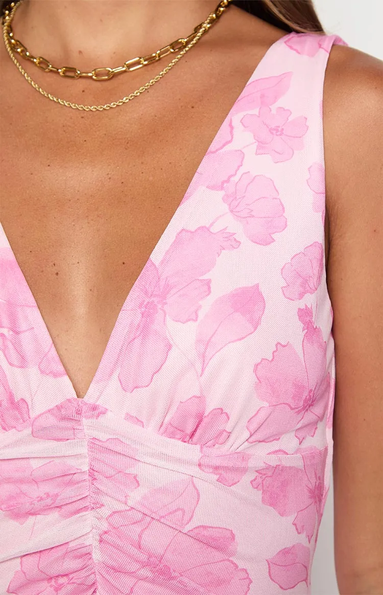 Beck Pink Floral Maxi Dress sold by Beginning Boutique product image thumbnail 5