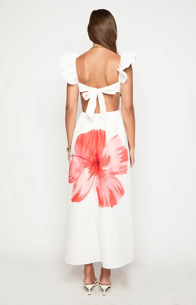 Kaden White Floral Print Maxi Dress sold by Beginning Boutique product image thumbnail 4