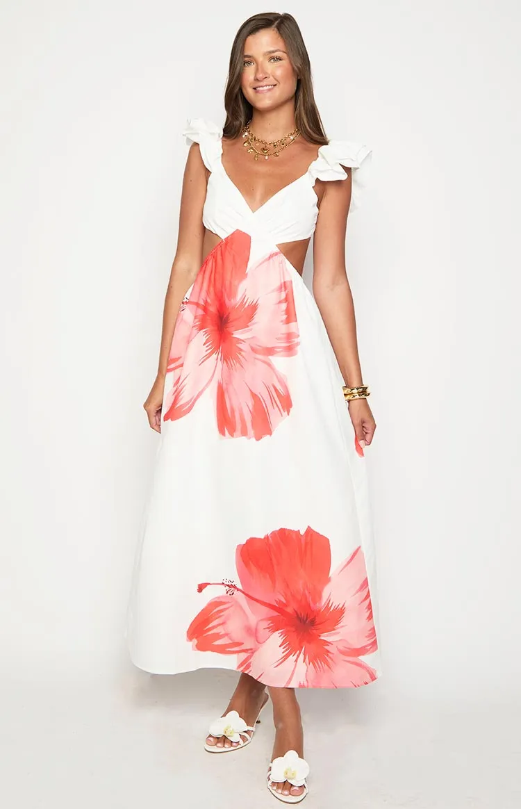 Kaden White Floral Print Maxi Dress sold by Beginning Boutique product image thumbnail 2