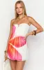 Antoine White Floral Strapless Mini Dress sold by Beginning Boutique