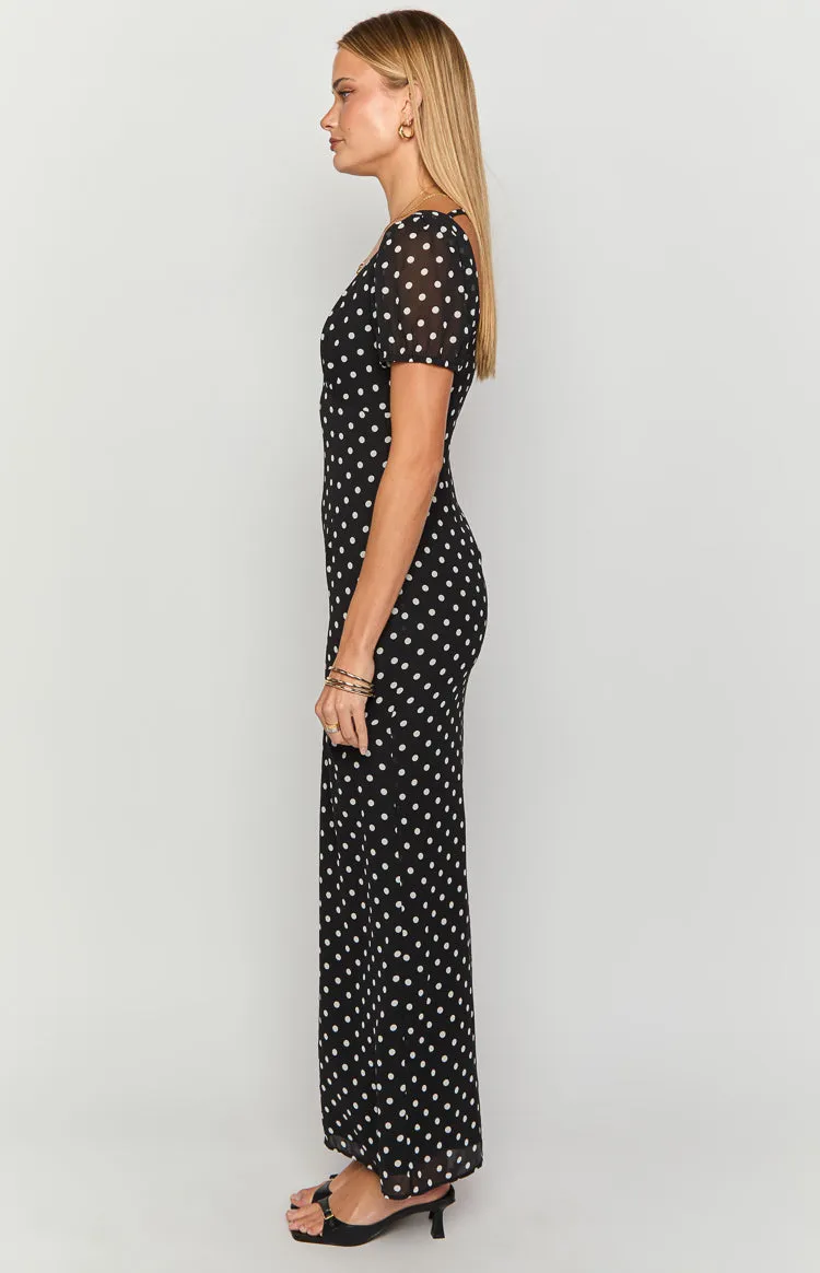 Lovella Black Polka Dot Maxi Dress sold by Beginning Boutique product image thumbnail 4