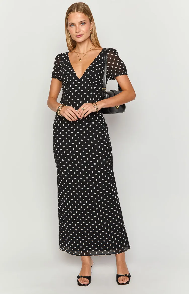 Lovella Black Polka Dot Maxi Dress sold by Beginning Boutique product image thumbnail 3