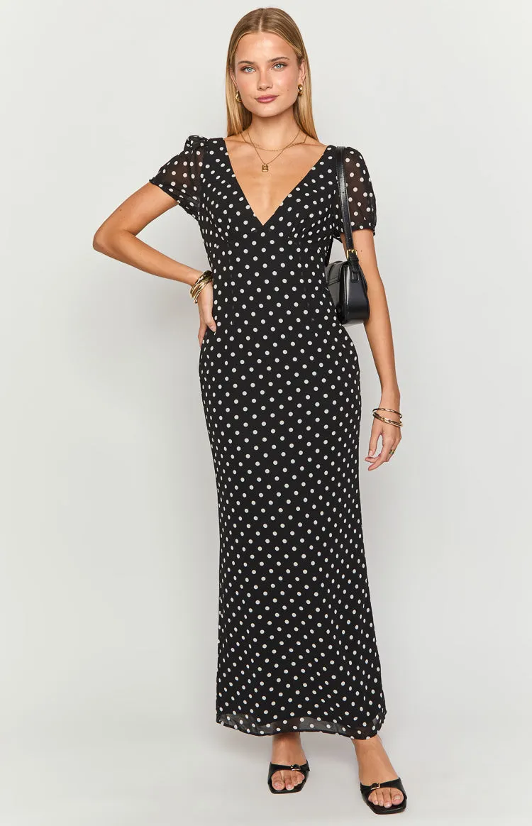 Lovella Black Polka Dot Maxi Dress sold by Beginning Boutique product image thumbnail 2