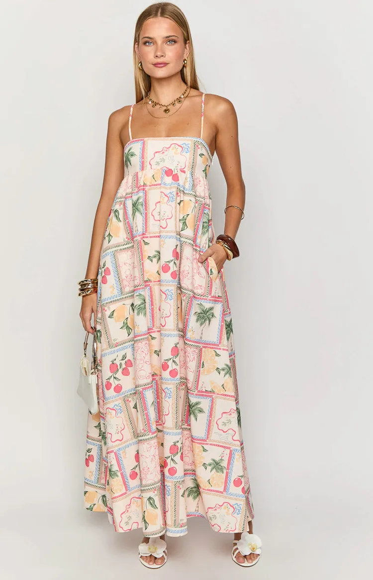 Akari White Tomato Girl Print Maxi Dress sold by Beginning Boutique product image thumbnail 2