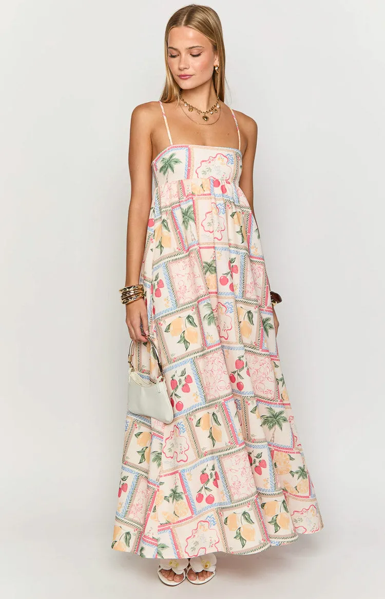 Akari White Tomato Girl Print Maxi Dress sold by Beginning Boutique product image thumbnail 3