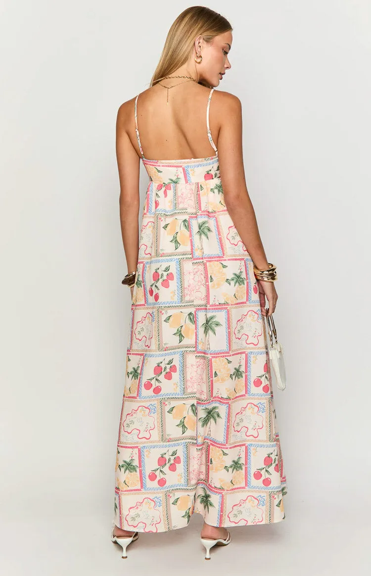 Akari White Tomato Girl Print Maxi Dress sold by Beginning Boutique product image thumbnail 5