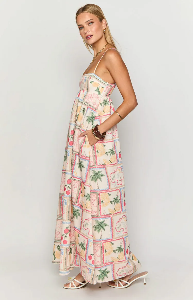 Akari White Tomato Girl Print Maxi Dress sold by Beginning Boutique product image thumbnail 4