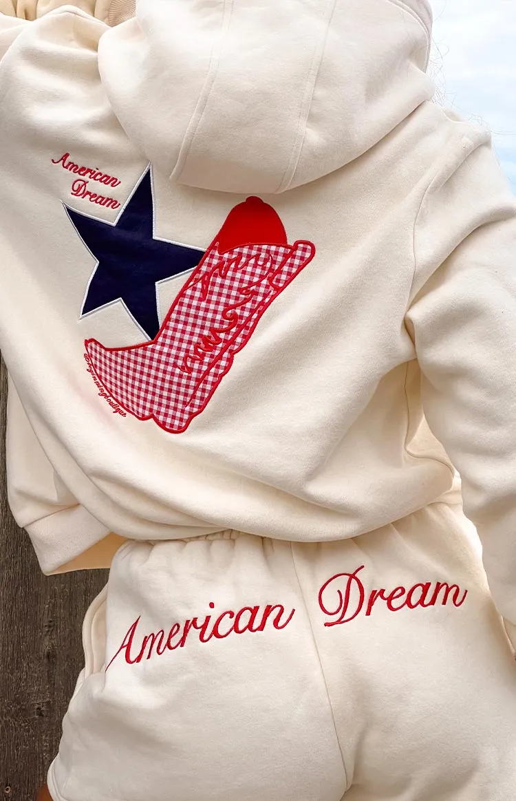 Beginning Cream American Dream Hoodie sold by Beginning Boutique