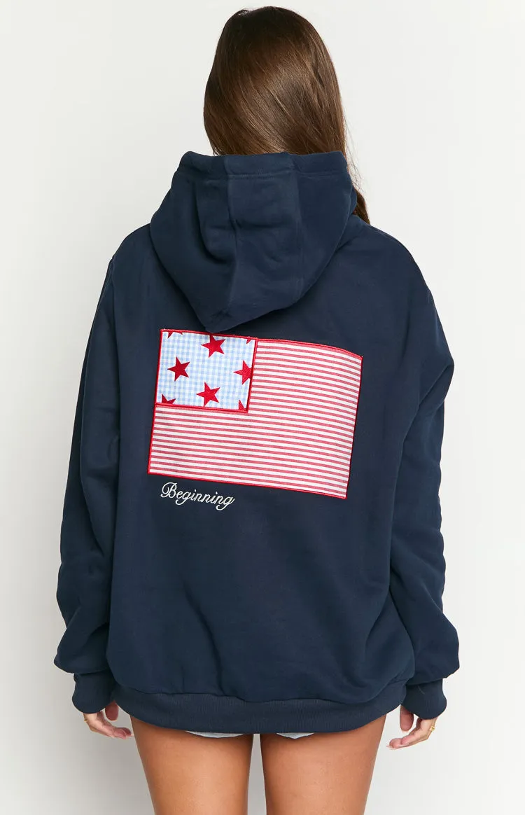 Beginning Navy USA Hoodie sold by Beginning Boutique product image thumbnail 5
