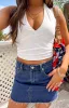 Siletto Star Blue Denim Low Rise Mini Skirt sold by Beginning Boutique