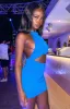 Halley Blue Mini Dress sold by Beginning Boutique