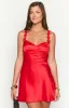 Marbelle Red Satin Mini Dress sold by Beginning Boutique