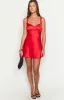 Marbelle Red Satin Mini Dress sold by Beginning Boutique