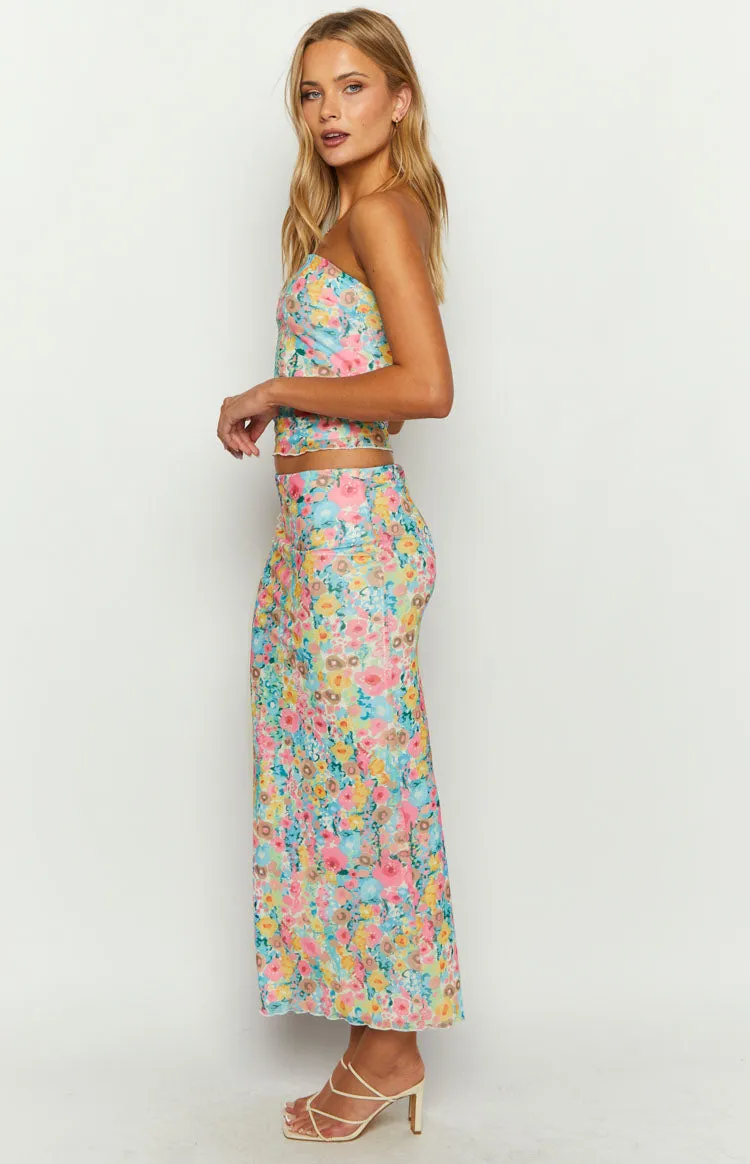 When in Rome Multi Floral Maxi Skirt sold by Beginning Boutique product image thumbnail 4