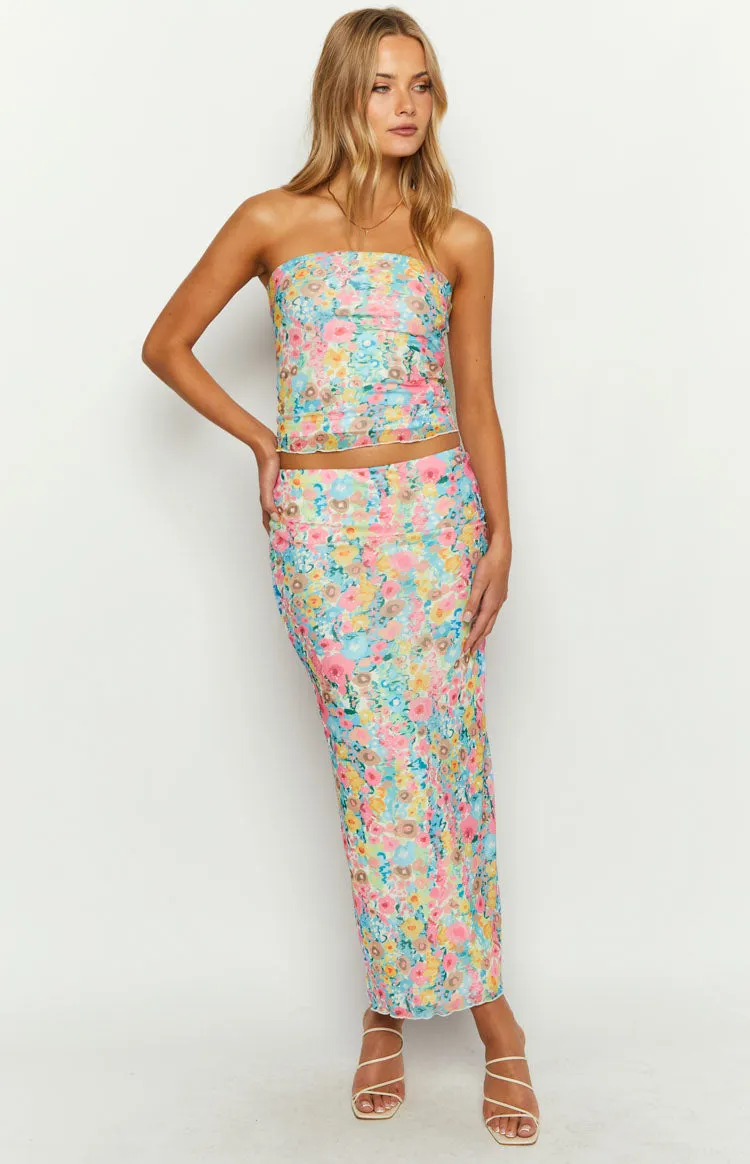 When in Rome Multi Floral Maxi Skirt sold by Beginning Boutique product image thumbnail 3