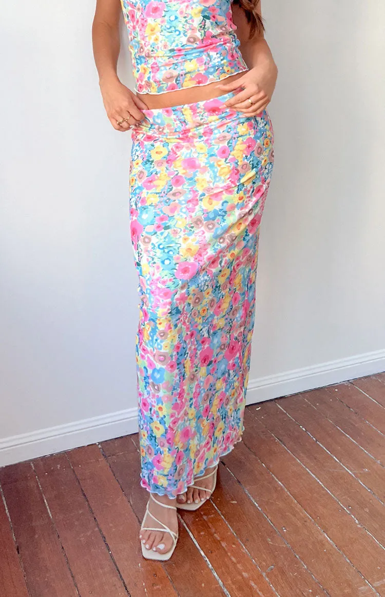 When in Rome Multi Floral Maxi Skirt sold by Beginning Boutique