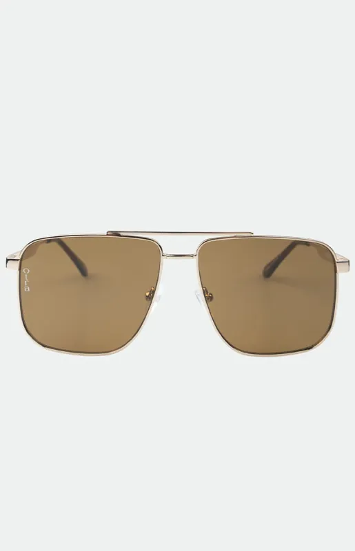 Otra Eyewear Sorrento Brown/Gold Aviator Sunglasses sold by Beginning Boutique