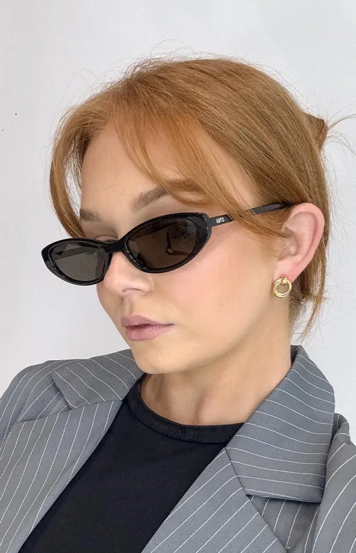 Otra Eyewear LULU Black Thin Cat Eye Sunglasses sold by Beginning Boutique