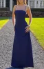 Blaise Navy Satin Maxi Dress sold by Beginning Boutique