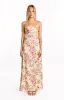 Blaise Yellow Bloom Satin Maxi Dress sold by Beginning Boutique