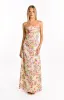 Blaise Yellow Bloom Satin Maxi Dress sold by Beginning Boutique