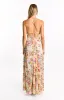 Blaise Yellow Bloom Satin Maxi Dress sold by Beginning Boutique