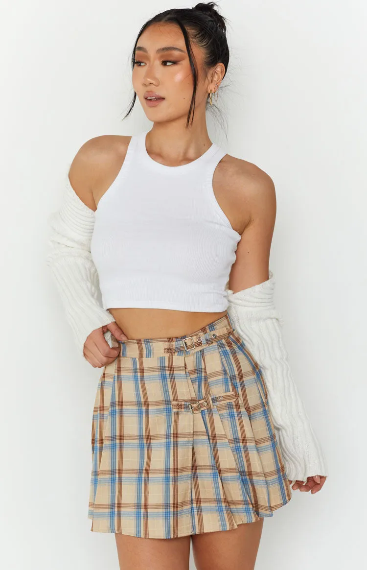 Pyara Plaid Mini Skirt sold by Beginning Boutique