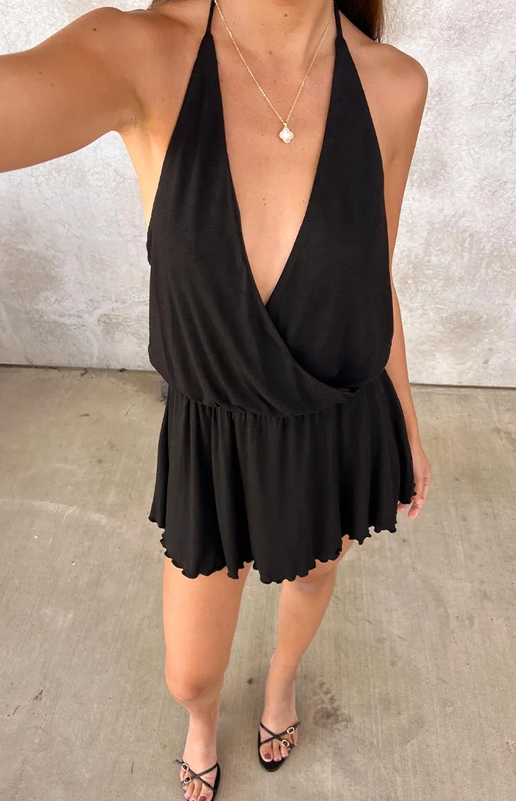 Tyler Black Halter Neck Playsuit sold by Beginning Boutique product image thumbnail 3