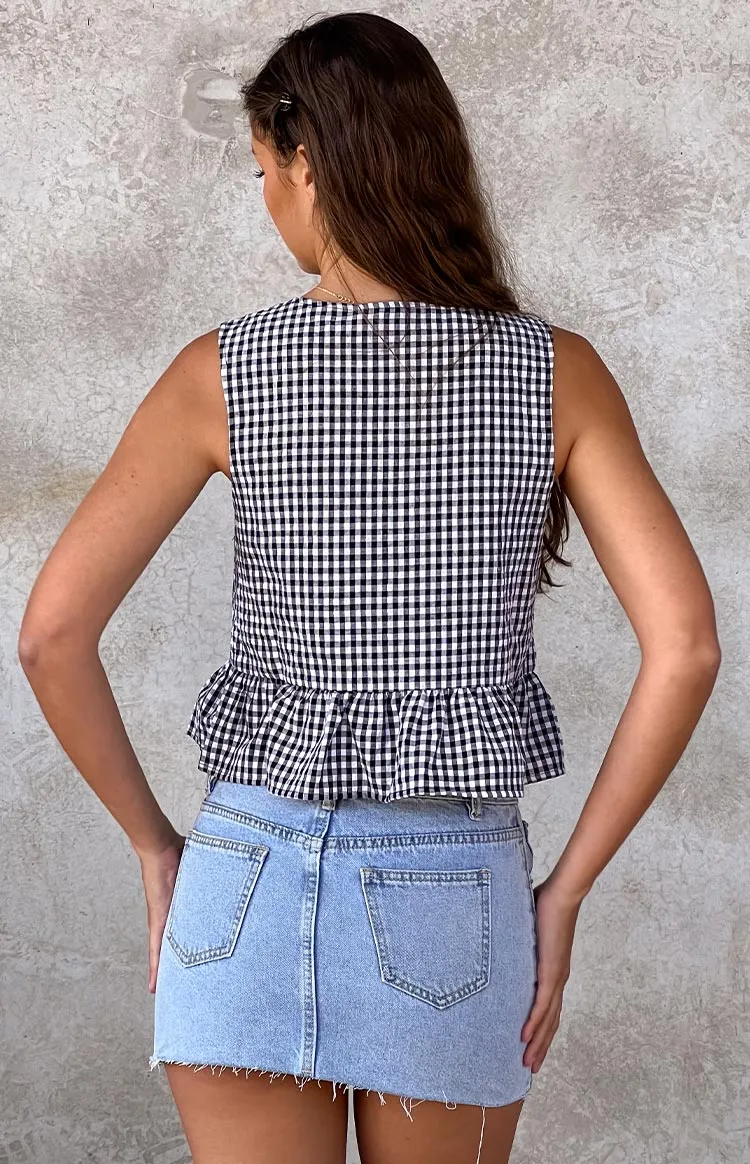 Baxter Black Gingham Top sold by Beginning Boutique product image thumbnail 4