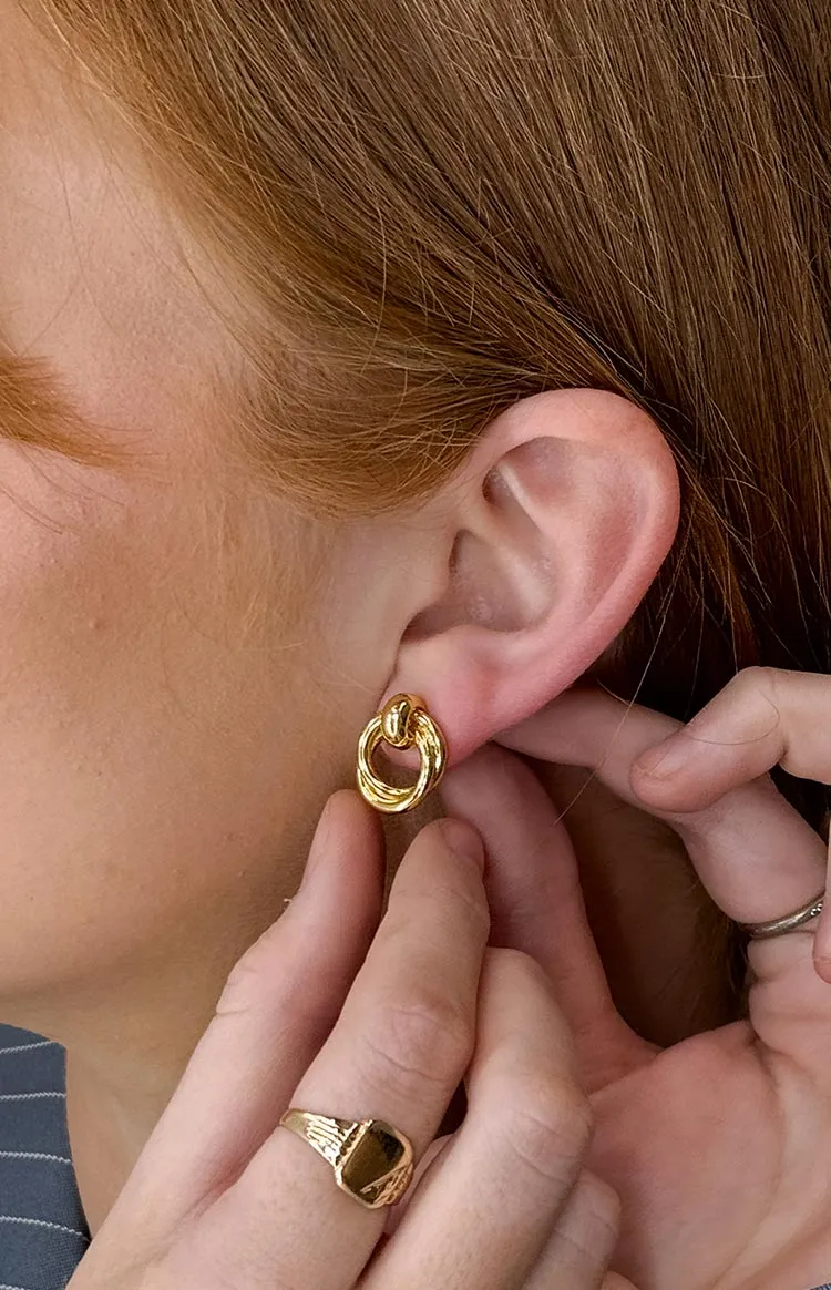 Hollie Gold Chunky Hoop Earrings sold by Beginning Boutique