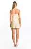 Kate Yellow Satin Party Mini Dress sold by Beginning Boutique