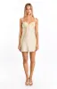Kate Yellow Satin Party Mini Dress sold by Beginning Boutique