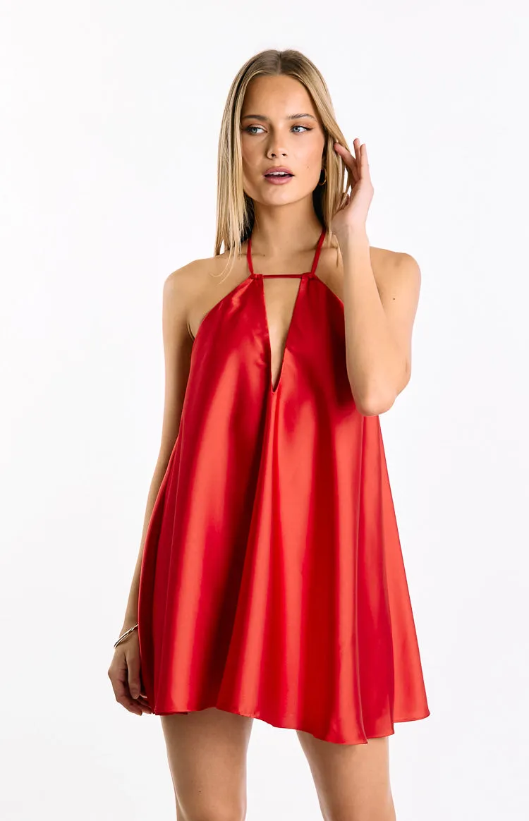 Sympathy Red Halter Neck Mini Dress sold by Beginning Boutique product image thumbnail 2