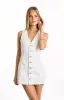 Isla White Wash Denim Mini Dress sold by Beginning Boutique