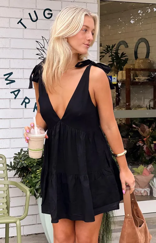 Angel Girl Black Mini Dress sold by Beginning Boutique