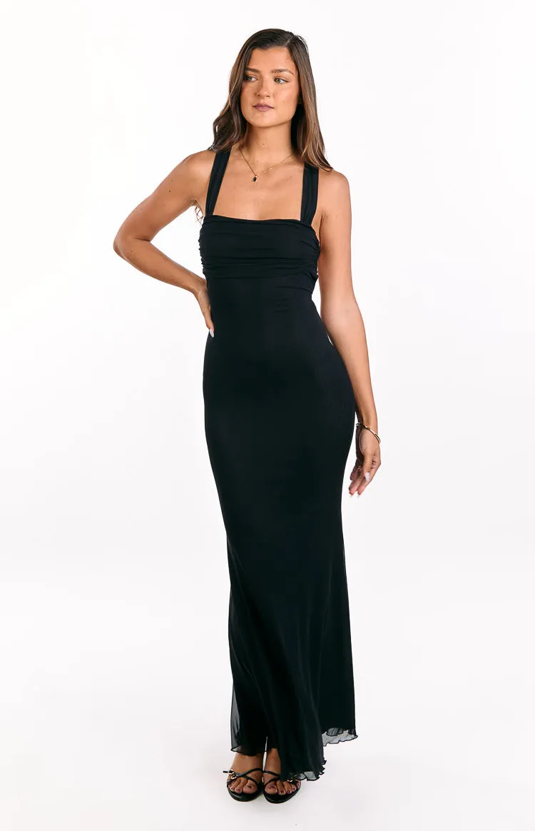 Amberley Black Mesh Formal Maxi Dress sold by Beginning Boutique product image thumbnail 2