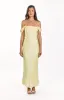 Danni Light Yellow Tie Off Shoulder Formal Maxi Dress sold by Beginning Boutique