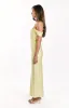 Danni Light Yellow Tie Off Shoulder Formal Maxi Dress sold by Beginning Boutique