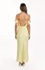 Danni Light Yellow Tie Off Shoulder Formal Maxi Dress sold by Beginning Boutique