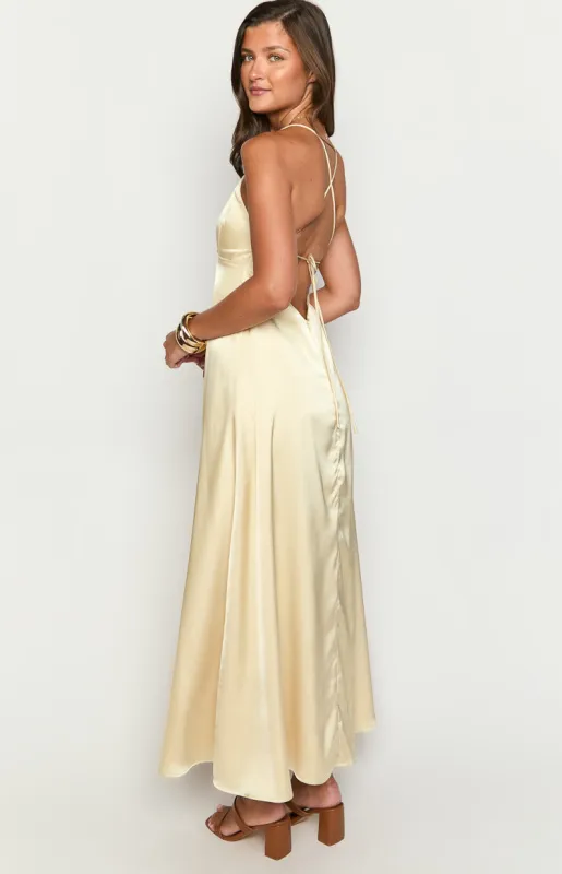 Nakita Yellow Maxi Dress sold by Beginning Boutique