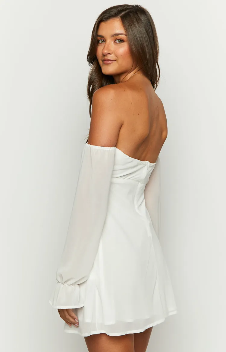 Tallure White Long Sleeve Mini Dress sold by Beginning Boutique product image thumbnail 5