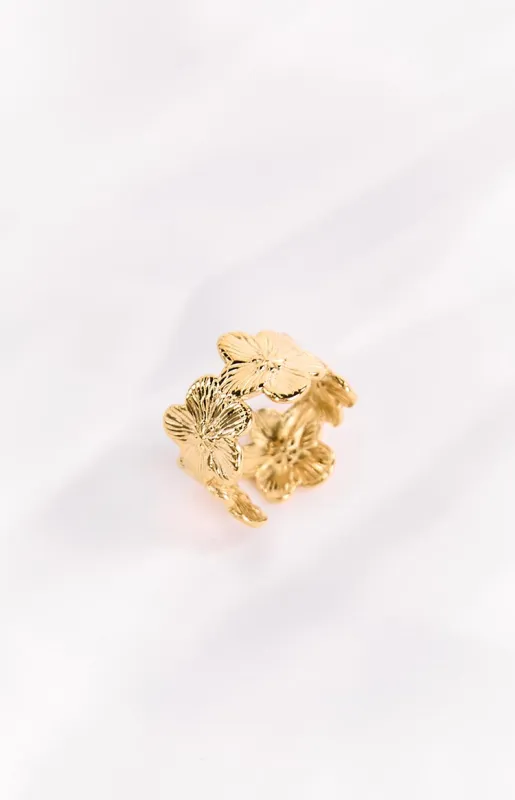 Harmony Gold Flower Ring sold by Beginning Boutique