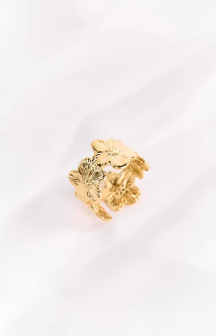 Harmony Gold Flower Ring sold by Beginning Boutique