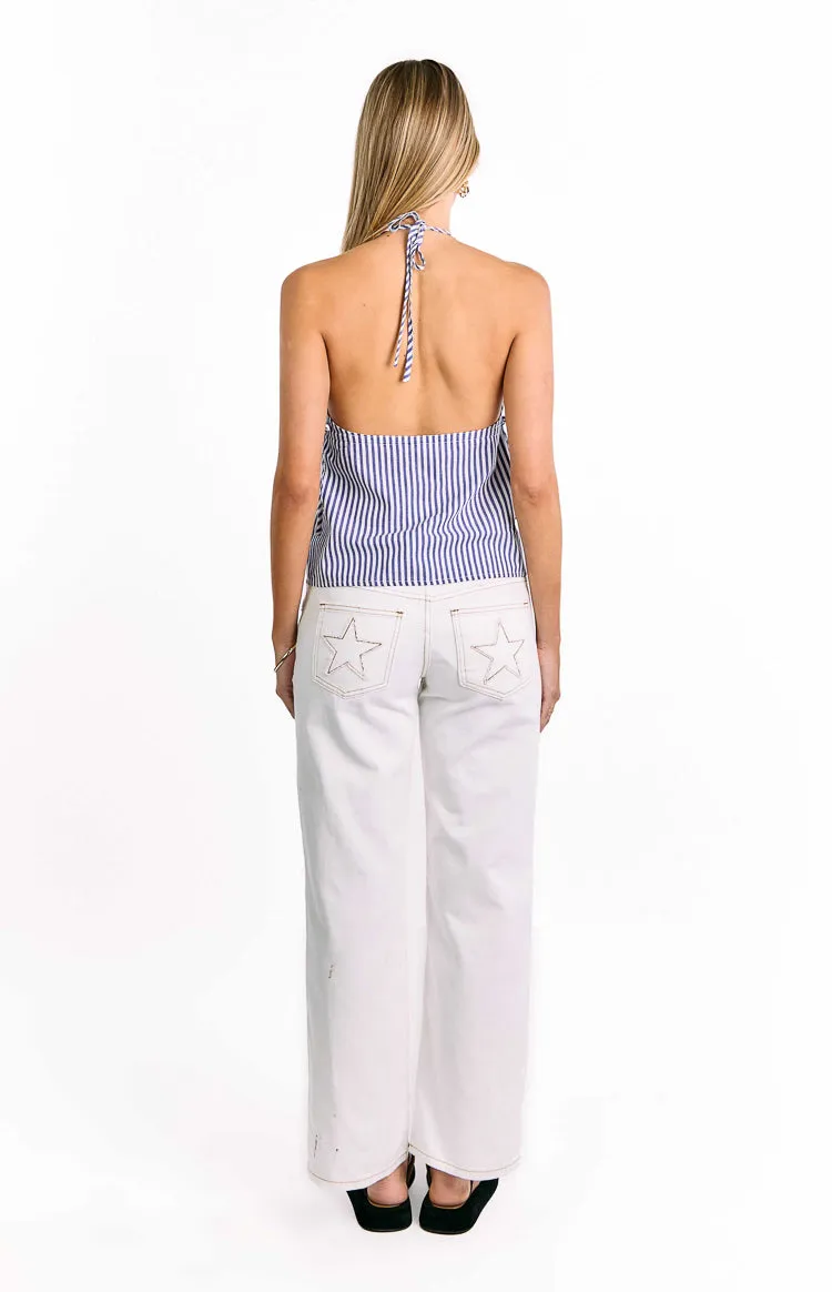Imee Blue Striped Top sold by Beginning Boutique product image thumbnail 4