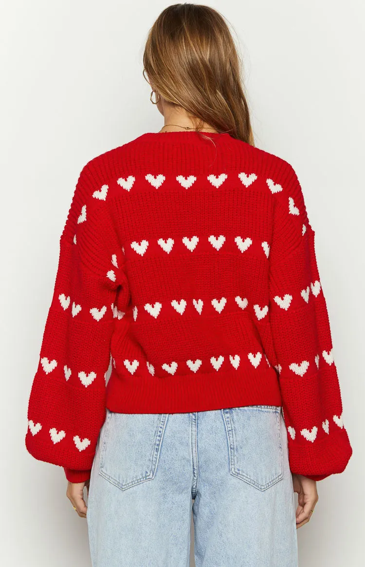 Lovey White Heart Stripe Jumper sold by Beginning Boutique product image thumbnail 3