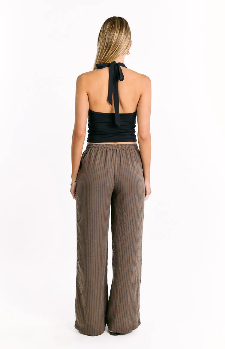 Avandi Brown Stripe Drawstring Waistband Pants sold by Beginning Boutique product image thumbnail 5